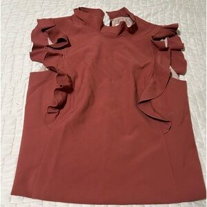 Rebecca Taylor Mauve Pink Ruffle Shirt